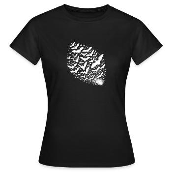 Flying bats as a large swarm - Women's T-Shirt - black - Front - AI Model Female 172 dark (172cm)