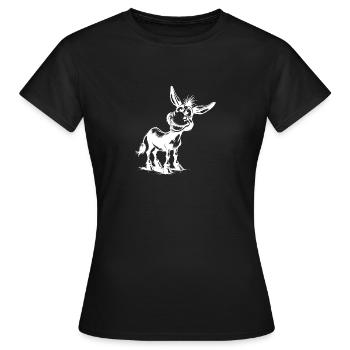 Dessin au crayon d’âne souriant drôle - T-shirt Femme - noir - Devant - AI Model Female 172 dark (172cm)