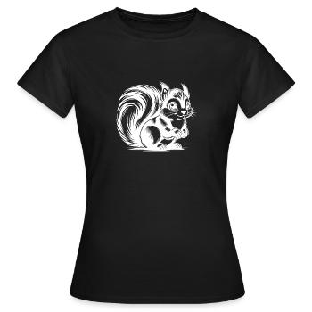 Petit écureuil mignon dessin au crayon - T-shirt Femme - noir - Devant - AI Model Female 172 dark (172cm)