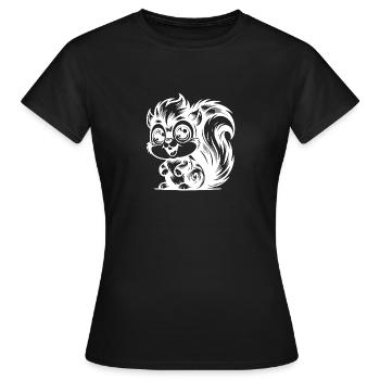 drôle dessin au crayon dessin animé écureuil - T-shirt Femme - noir - Devant - AI Model Female 172 dark (172cm)