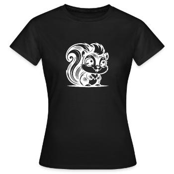 Dessin au crayon de bébé dessin animé écureuil - T-shirt Femme - noir - Devant - AI Model Female 172 dark (172cm)