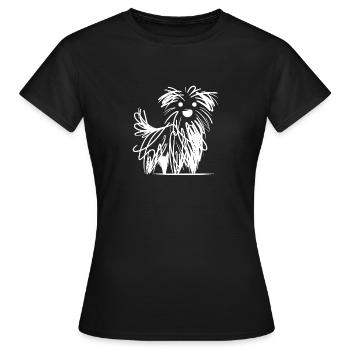 Verspielte Hundeskizze in Tinten Kritzellinien - Frauen T-Shirt - Schwarz - Vorne - AI Model Female 172 dark (172cm)