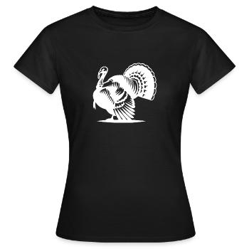 Style de dinde classique avec un grand plumage - T-shirt Femme - noir - Devant - AI Model Female 172 dark (172cm)