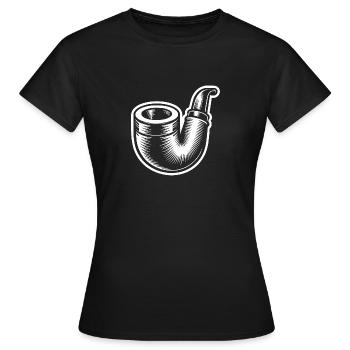 Pipe classique pour fumeurs de pipe - T-shirt Femme - noir - Devant - AI Model Female 172 dark (172cm)