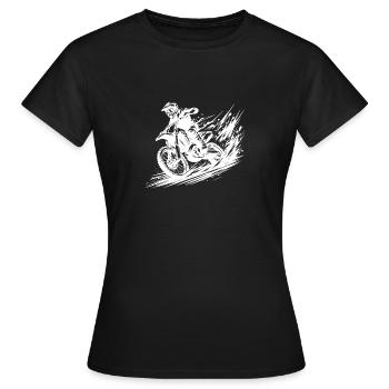 Balade dynamique en motocross dans la boue et la boue - T-shirt Femme - noir - Devant - AI Model Female 172 dark (172cm)