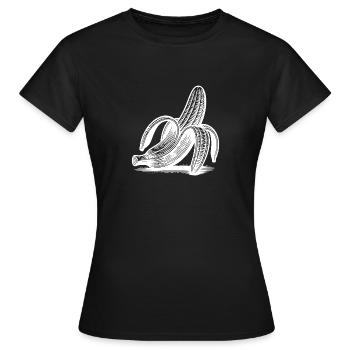 Striptease Bananen Zeichnung Tusche Style - Frauen T-Shirt - Schwarz - Vorne - AI Model Female 172 dark (172cm)