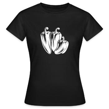 Trois Poivres Simple Végétal Design - T-shirt Femme - noir - Devant - AI Model Female 172 dark (172cm)