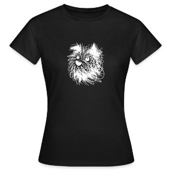 Portrait de chien dans le style des lignes chaotiques - T-shirt Femme - noir - Devant - AI Model Female 172 dark (172cm)