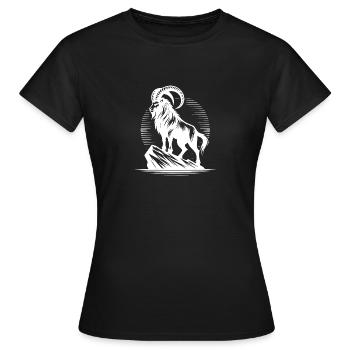 Capricorne sinistre avec d’énormes cornes - T-shirt Femme - noir - Devant - AI Model Female 172 dark (172cm)