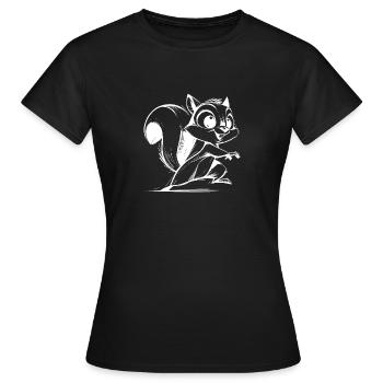 Petit écureuil mignon dessin au crayon - T-shirt Femme - noir - Devant - AI Model Female 172 dark (172cm)