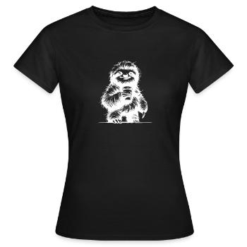 Mignon café paresseux dessin au crayon - T-shirt Femme - noir - Devant - AI Model Female 172 dark (172cm)