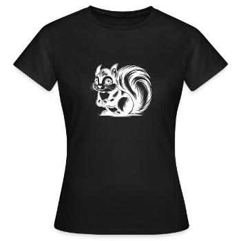 Niedliches putziges Eichhörnchen Zeichnung - Frauen T-Shirt - Schwarz - Vorne - AI Model Female 172 dark (172cm)
