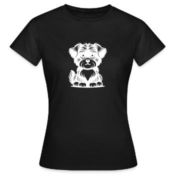 Süsser Hund niedliches Hunde Porträt - Frauen T-Shirt - Schwarz - Vorne - AI Model Female 172 dark (172cm)