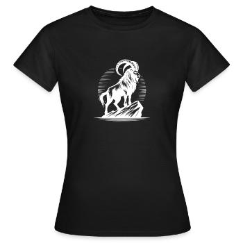 Capricorne cool avec d’énormes cornes - T-shirt Femme - noir - Devant - AI Model Female 172 dark (172cm)