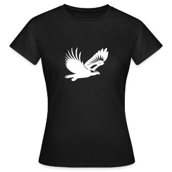 Aigle élégant sur de larges ailes dans le vent - T-shirt Femme - noir - Devant - AI Model Female 172 dark (172cm)