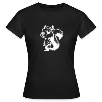 Grinsendes kleines Baby Eichhörnchen - Frauen T-Shirt - Schwarz - Vorne - AI Model Female 172 dark (172cm)