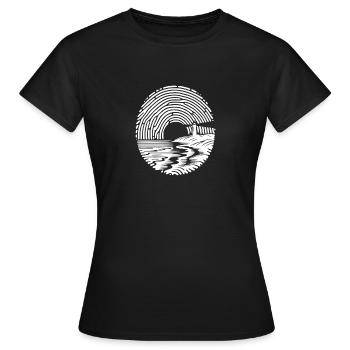 Coucher de soleil au bord de la mer Phare Empreinte digitale - T-shirt Femme - noir - Devant - AI Model Female 172 dark (172cm)