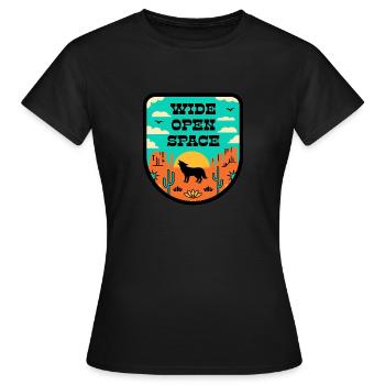 Désert dans un style rétro - T-shirt Femme - noir - Devant - AI Model Female 172 dark (172cm)