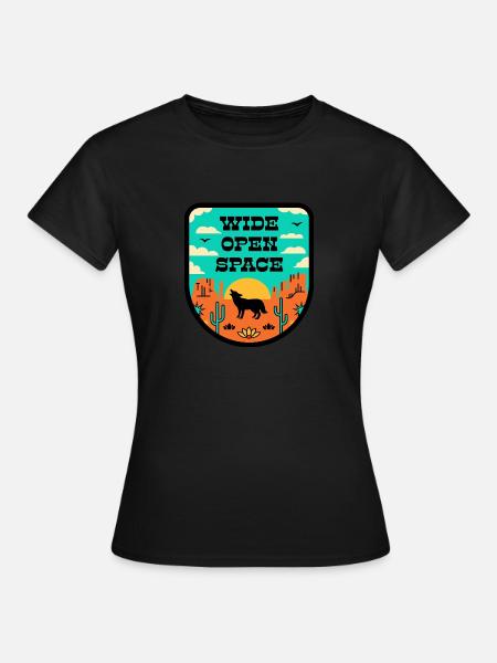 Wüste im retro stil - Frauen T-Shirt - Schwarz
