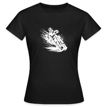 Enduro Fahrer mit Kraft und Geschwindigkeit - Frauen T-Shirt - Schwarz - Vorne - AI Model Female 172 dark (172cm)