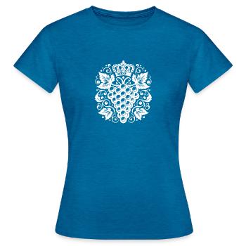 Des raisins élégants et couronnés dans un style décoratif - T-shirt Femme - bleu saphir antique chiné - Devant - AI Model Female 172 dark (172cm)