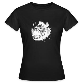 Creepy frogfish from the deep sea - Women's T-Shirt - black - Front - AI Model Female 172 dark (172cm)