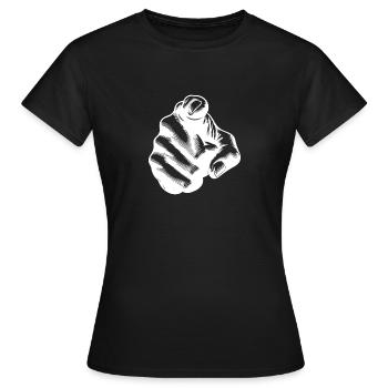 Motivationsdesign Zeigefinger Handgeste - Frauen T-Shirt - Schwarz - Vorne - AI Model Female 172 dark (172cm)