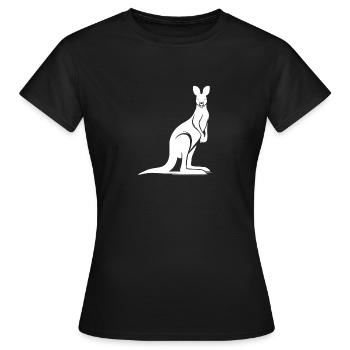 Silhouette d’animal sauvage avec pose typique de kangourou - T-shirt Femme - noir - Devant - AI Model Female 172 dark (172cm)