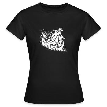 Matsch Offroad Enduro Abenteuer Zeichnung - Frauen T-Shirt - Schwarz - Vorne - AI Model Female 172 dark (172cm)