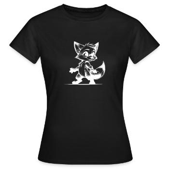 Clever Fox Sly Fox Croquis de dessin - T-shirt Femme - noir - Devant - AI Model Female 172 dark (172cm)