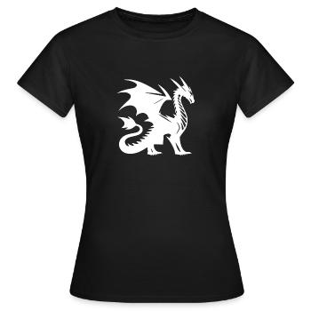 Dragon fantastique avec des ailes du Moyen Âge - T-shirt Femme - noir - Devant - AI Model Female 172 dark (172cm)