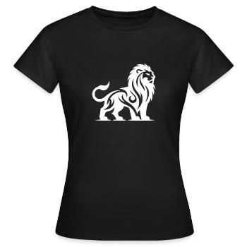 Lion tribal à crinière sauvage - T-shirt Femme - noir - Devant - AI Model Female 172 dark (172cm)