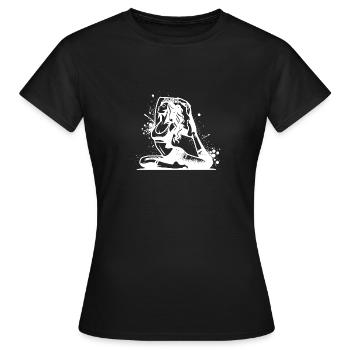 Yoga Frau in tiefer Konzentration Übung - Frauen T-Shirt - Schwarz - Vorne - AI Model Female 172 dark (172cm)