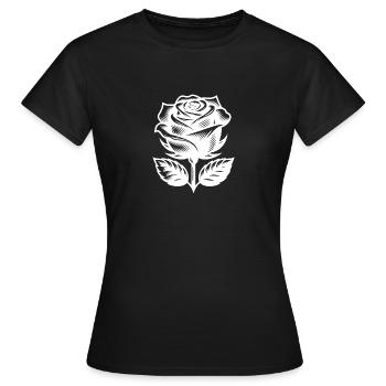 Dekorative Rose Stilvolles Rosenmotiv - Frauen T-Shirt - Schwarz - Vorne - AI Model Female 172 dark (172cm)