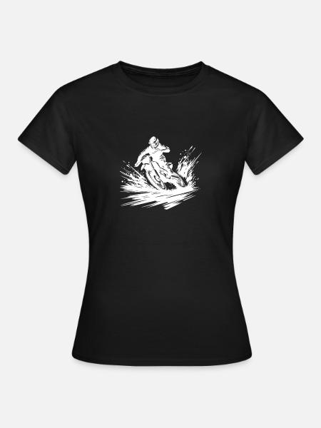 Extremsport Motorrad im spektakulären Drift - Frauen T-Shirt - Schwarz