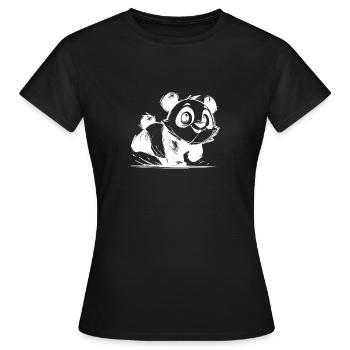 Panda Bébé Enfants Dessin Au Crayon - T-shirt Femme - noir - Devant - AI Model Female 172 dark (172cm)