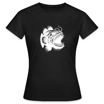 Menacing frogfish from the dark depths - Women's T-Shirt - black - Front - AI Model Female 172 dark (172cm)