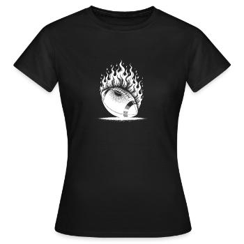 Field Goal Football in Flames and Fire - Women's T-Shirt - black - Front - AI Model Female 172 dark (172cm)