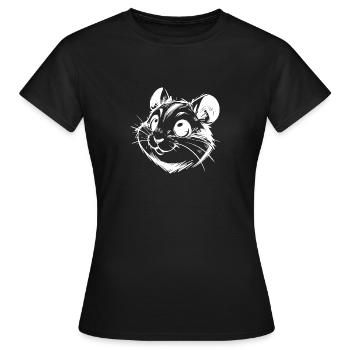 Laughing cute hamster to fall in love with - Women's T-Shirt - black - Front - AI Model Female 172 dark (172cm)