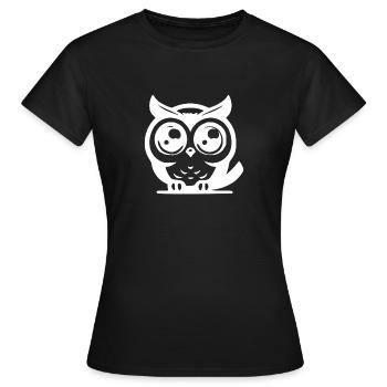 Mignon mignon hibou mignon avec de grands yeux - T-shirt Femme - noir - Devant - AI Model Female 172 dark (172cm)