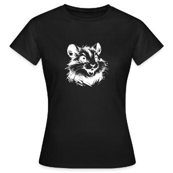 Sympathischer Hamster mit lebhaften Augen - Frauen T-Shirt - Schwarz - Vorne - AI Model Female 172 dark (172cm)