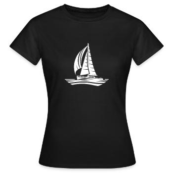 Segelboot bei mit ruhigem Wellengang - Frauen T-Shirt - Schwarz - Vorne - AI Model Female 172 dark (172cm)