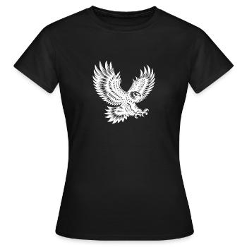 Eagle with outstretched wings in motion - Women's T-Shirt - black - Front - AI Model Female 172 dark (172cm)