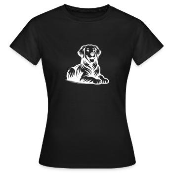 Knuffiges Golden Retriever Porträt - Frauen T-Shirt - Schwarz - Vorne - AI Model Female 172 dark (172cm)