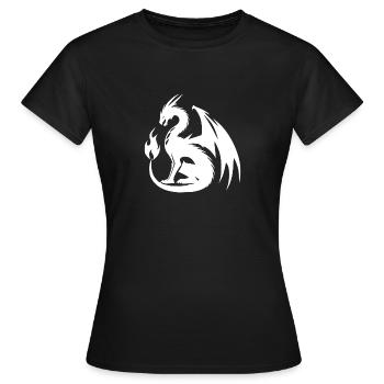 Dragon géant en colère avec d’énormes ailes - T-shirt Femme - noir - Devant - AI Model Female 172 dark (172cm)