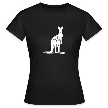 Silhouette élégante de marsupiaux kangourou à imprimé animal - T-shirt Femme - noir - Devant - AI Model Female 172 dark (172cm)
