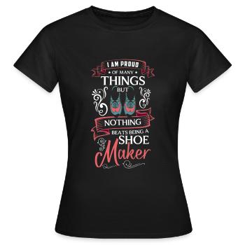 Schuhmacher Beruf Stiefel Arbeiten - Frauen T-Shirt - Schwarz - Vorne - AI Model Female 172 dark (172cm)