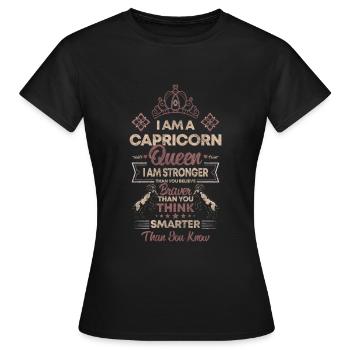 Sternzeichen Tierkreiszeichen Januar Ehrgeiz - Frauen T-Shirt - Schwarz - Vorne - AI Model Female 172 dark (172cm)