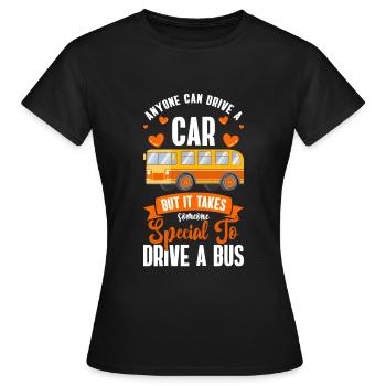 Driver Bus driver Public transport - Women's T-Shirt - black - Front - AI Model Female 172 dark (172cm)