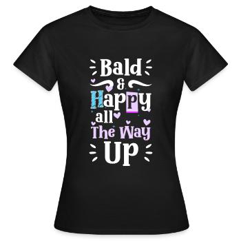 Glatzkopf Haarlos Haarschnitt - Frauen T-Shirt - Schwarz - Vorne - AI Model Female 172 dark (172cm)